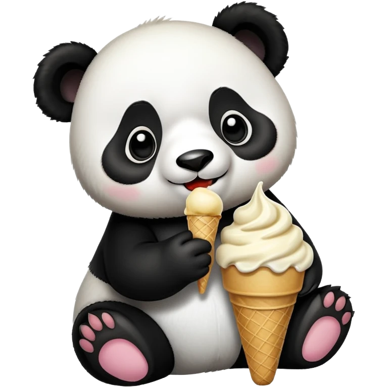 Panda eating ice cream emoji