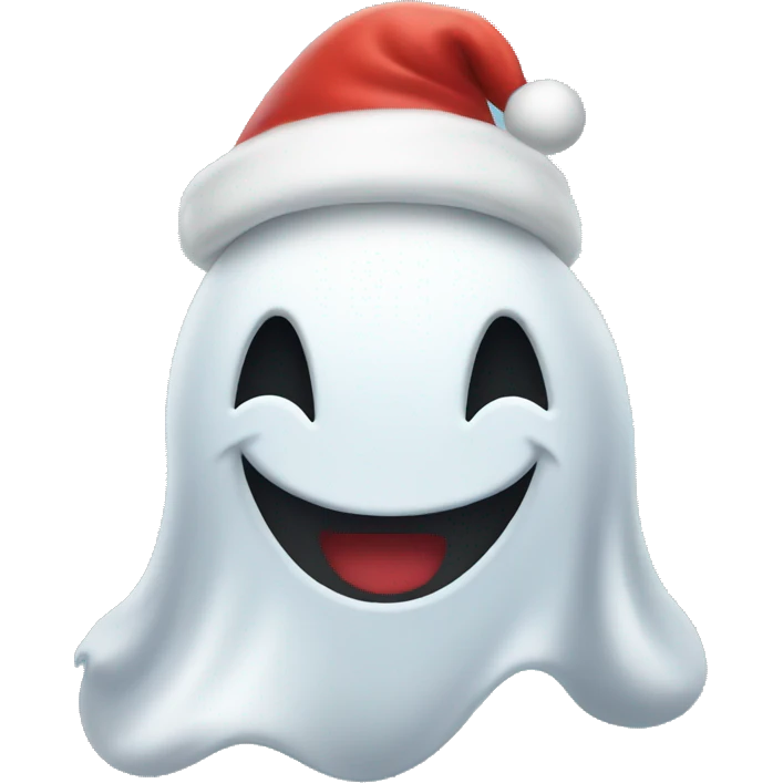 Happy ghost wearing a Santa hat  emoji