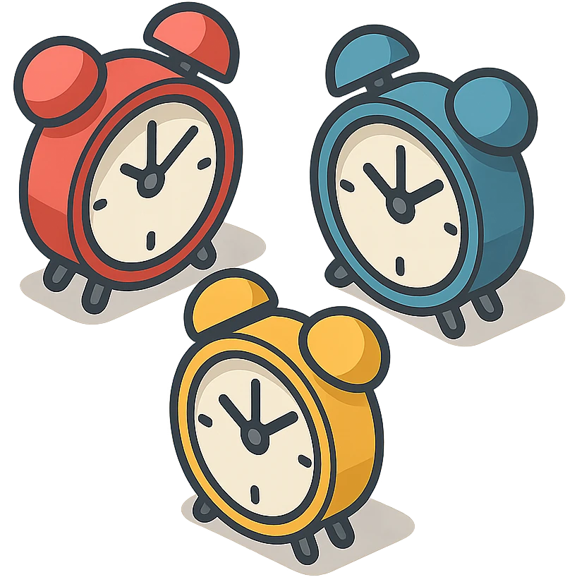 i'll set 3 alarm clocks emoji
