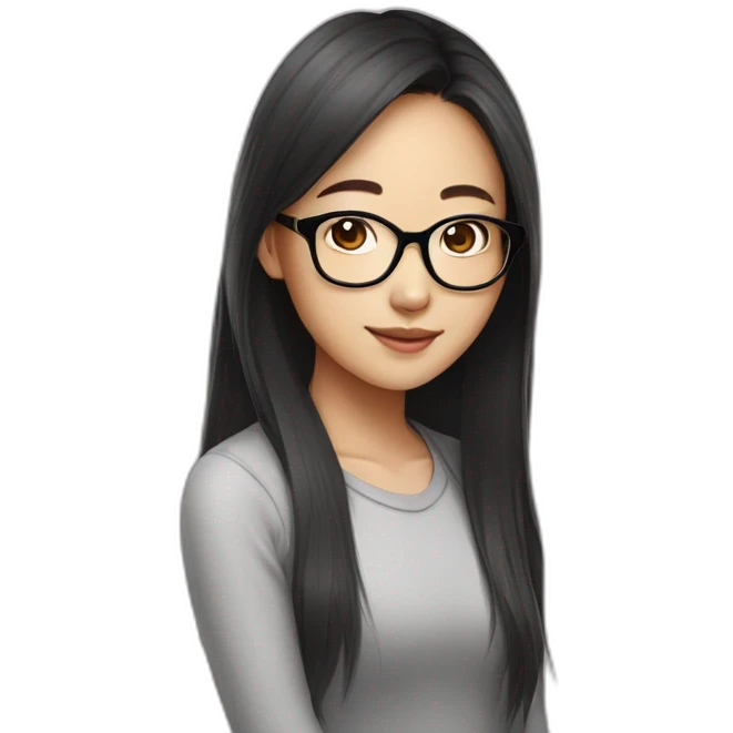 Pretty asiat Girl with glasses emoji