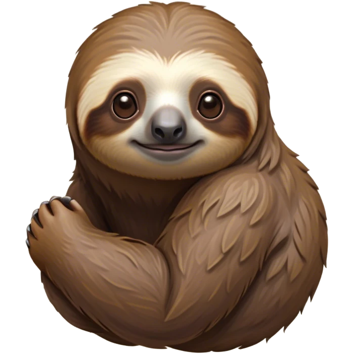 Cinematic Noble Sloth Portrait Emoji, Poised and serene, with a leisurely, gentle build and calm, wise eyes adorned with soft, textured fur, Simplified yet sharp and sophisticated features, highly detailed, glowing with a soft, tranquil glow, high shine, intelligent and unhurried, stylized with an air of relaxed authority, focused and composed, soft glowing outline, capturing the essence of a watchful and confident guardian that appears ready to slowly emerge from the screen with effortless grace! emoji