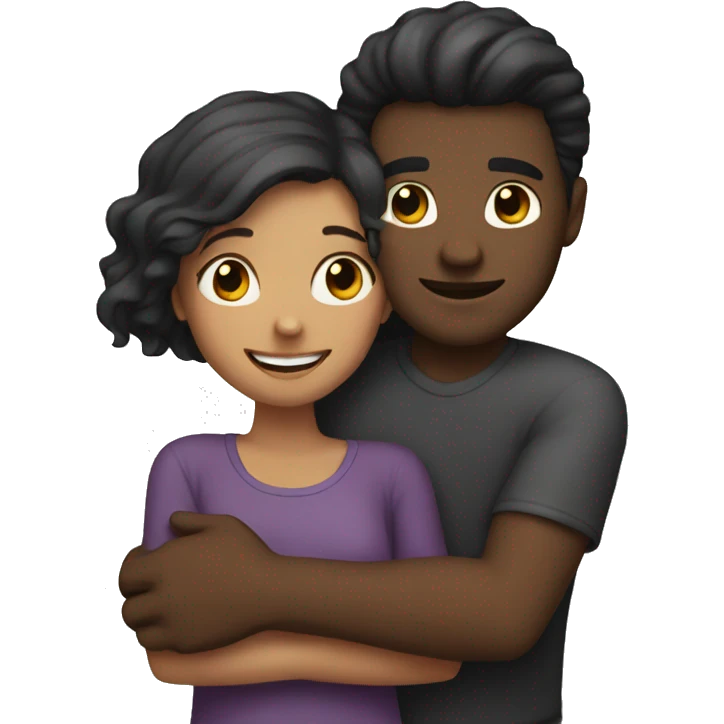 Guy and girl hugging emoji