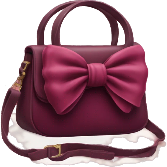 burgandy shoulder bag with a bow on top emoji