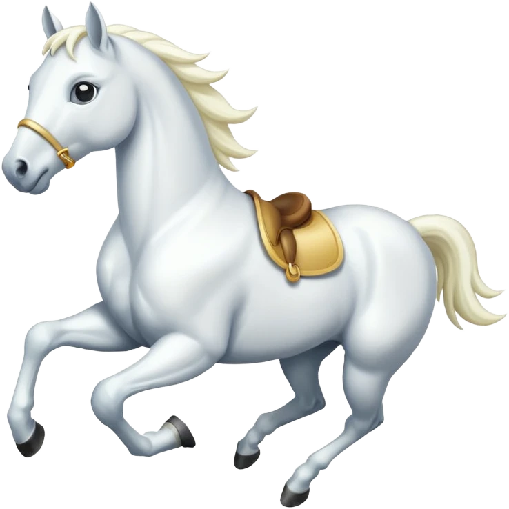 Creat a white horse running emoji