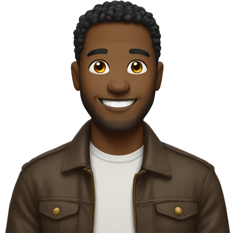smiling solo portrait with charm emoji