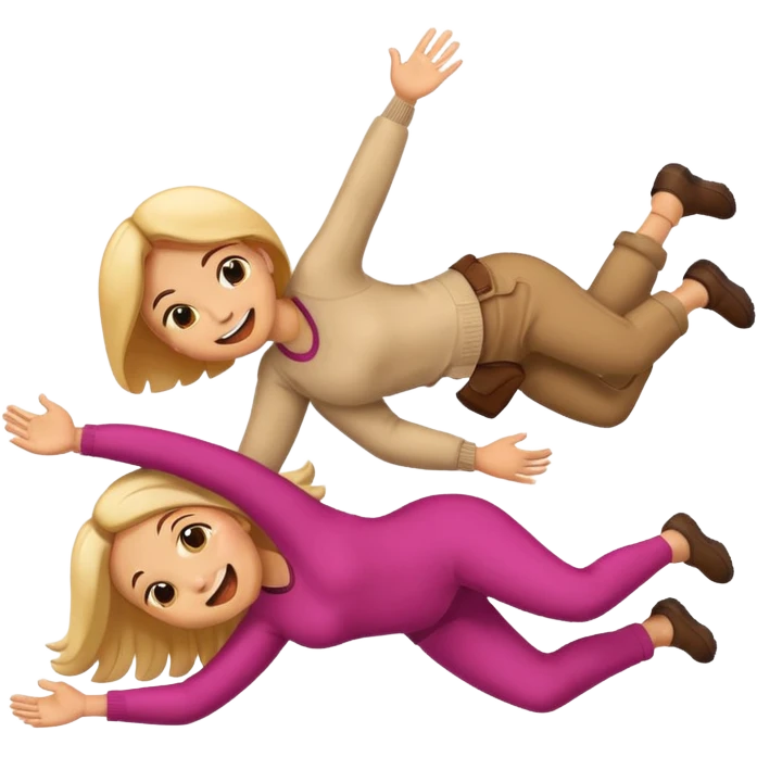 Emoji man and woman falling over emoji