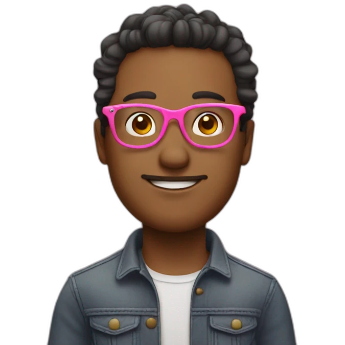 guy with pink glasses emoji
