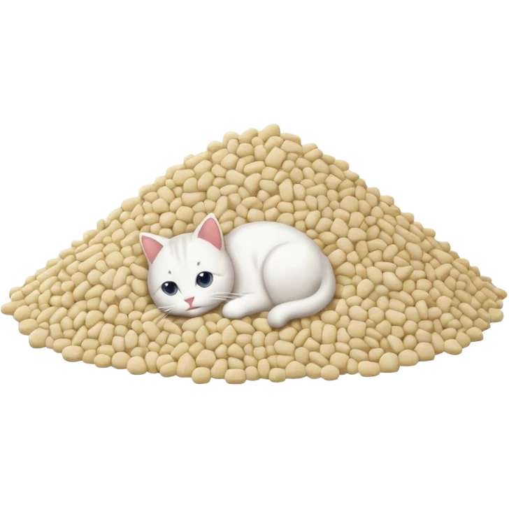 a pile of cat litter (white) emoji