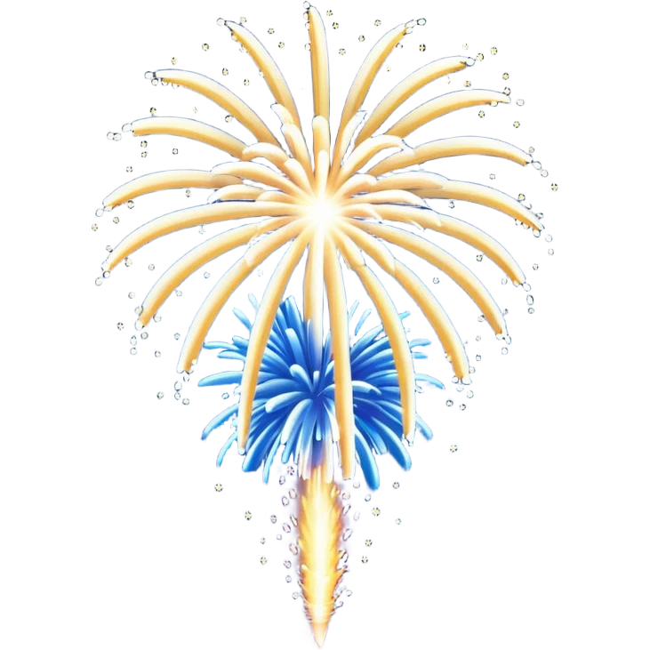 deep blue firework travelling through the sky ready to explode emoji