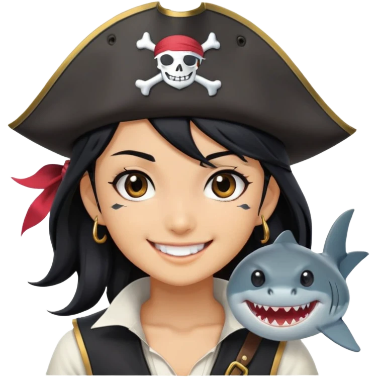 shark pirate anime girl emoji