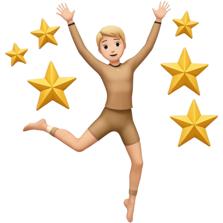 make a person jumping in a star position with their limbs straightened  emoji