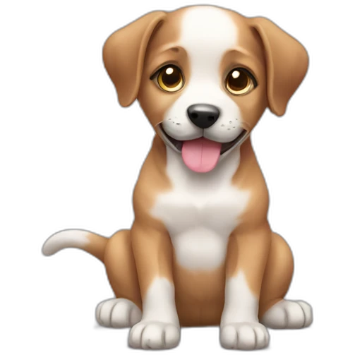 puppy using phone emoji