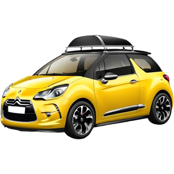 Yellow car Citroen DS3 with black roof emoji