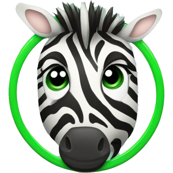 zebra with green circle with the letter "f" on it emoji