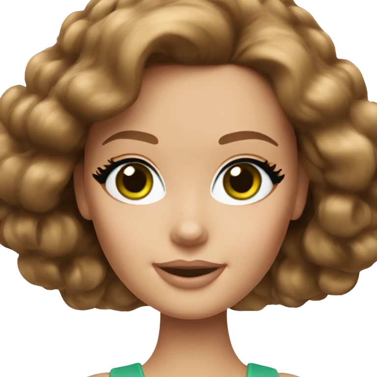 barbie with brown hair and green eyes emoji
