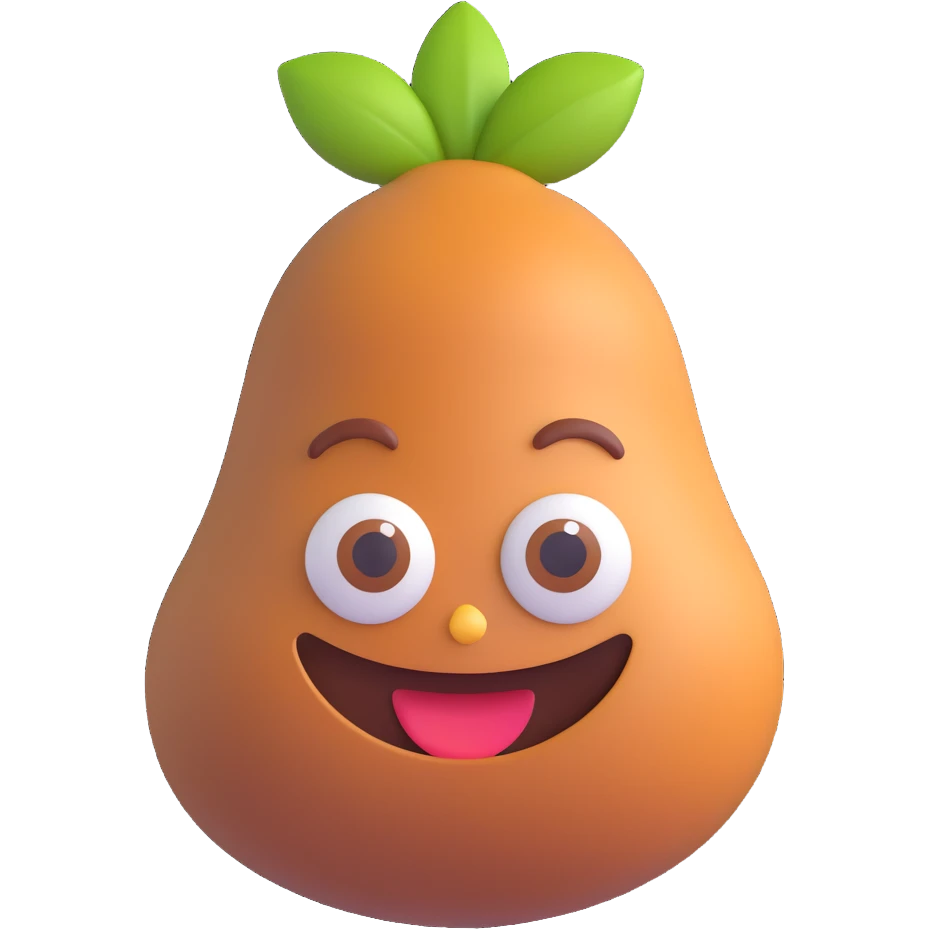 a nutty character, 3D style, microsoft style 3d fluent emoji emoji