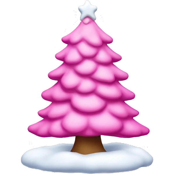 Pink Christmas tree with snow on it emoji