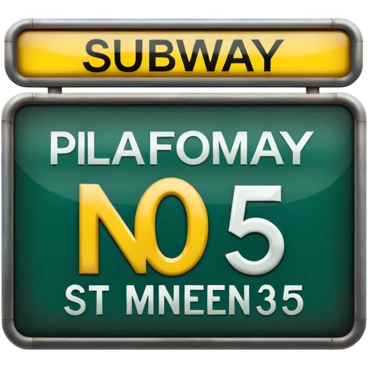 Platform NO.5 board , Subway Sign. emoji