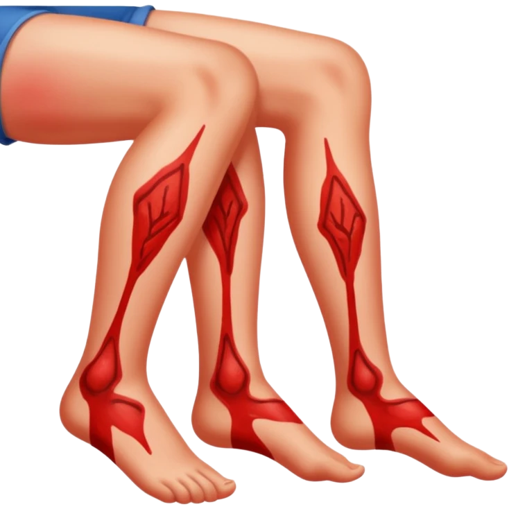Legs with a rash emoji