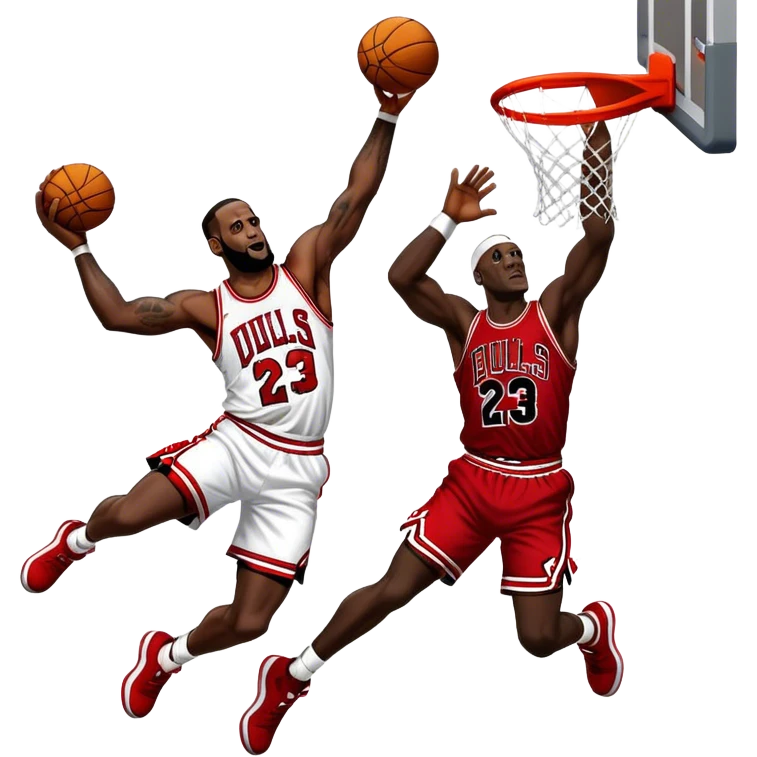 Lebron dunking on jordan emoji