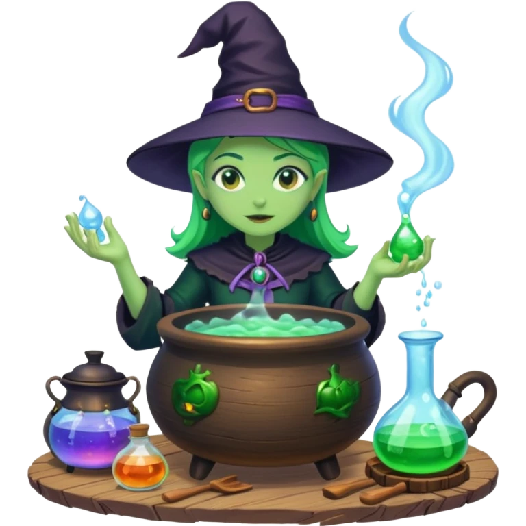 green witch cooking potion emoji