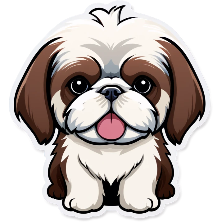 Liver nose shih tzu short hair long ears emoji