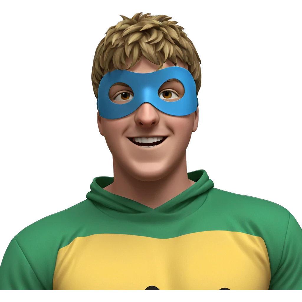masked boy with a smile emoji