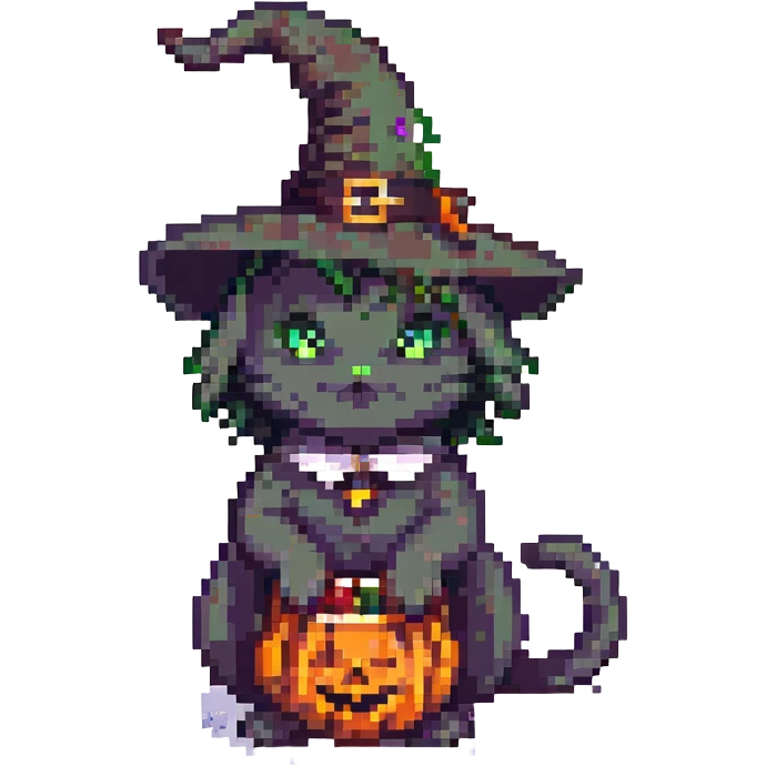 purple witch cat emoji