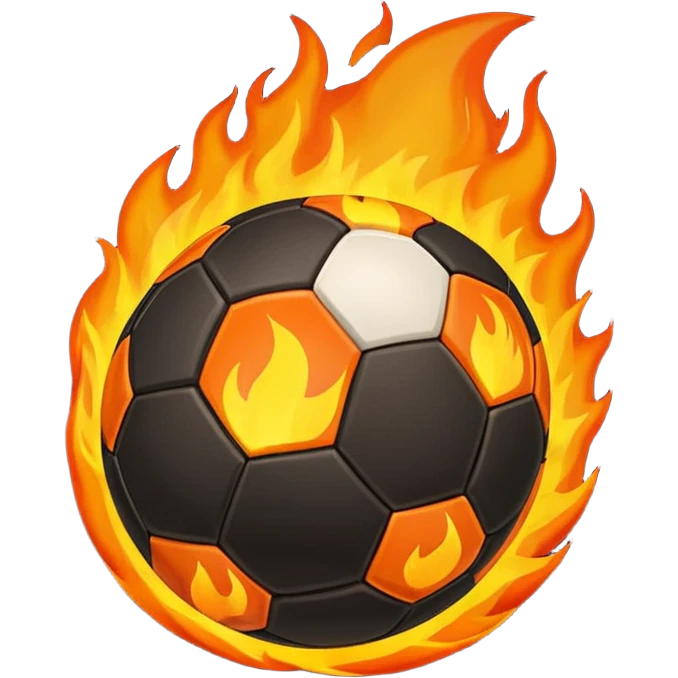 a flaming football emoji