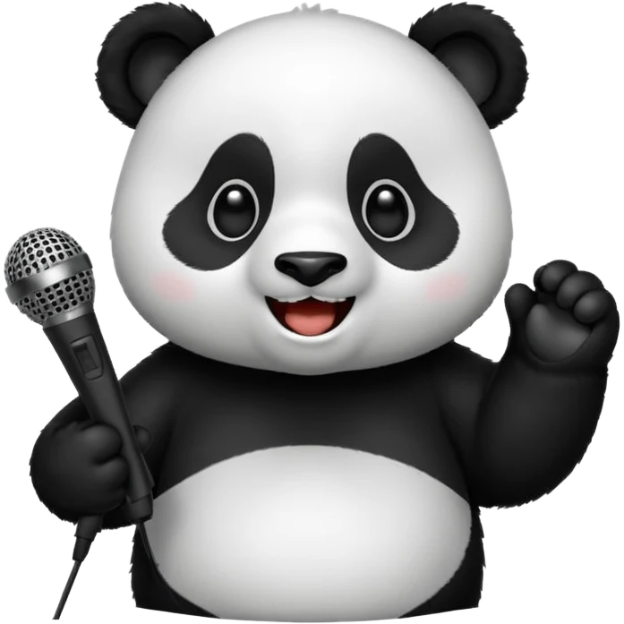Panda singing with mic  emoji