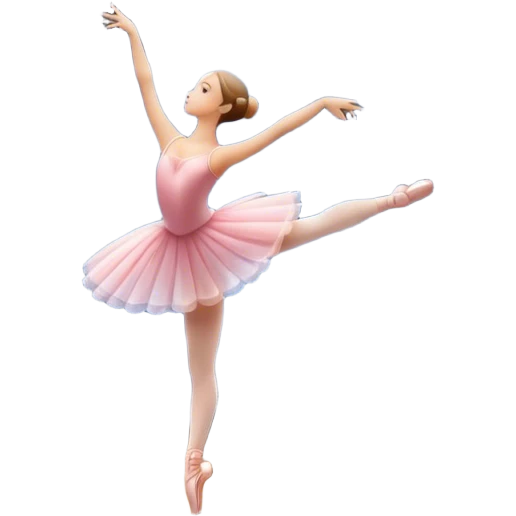 Icon for Ballet: a theater stage with silhouette of a ballerina in an elegant pose, surrounded by spotlight and stage lights. The icon should convey the grace and beauty of ballet, with focus on the dancer and the dramatic lighting. Transparent background. emoji