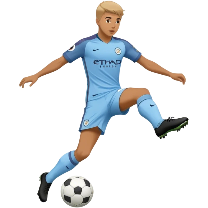 Manchester City player kicking a ball emoji