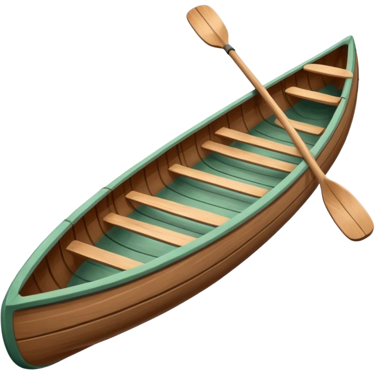 Wooden canoe with 2 paddles emoji