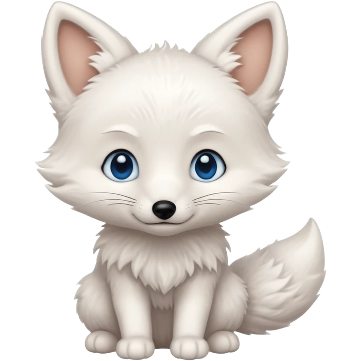 a white baby fox with blue eyes emoji emoji