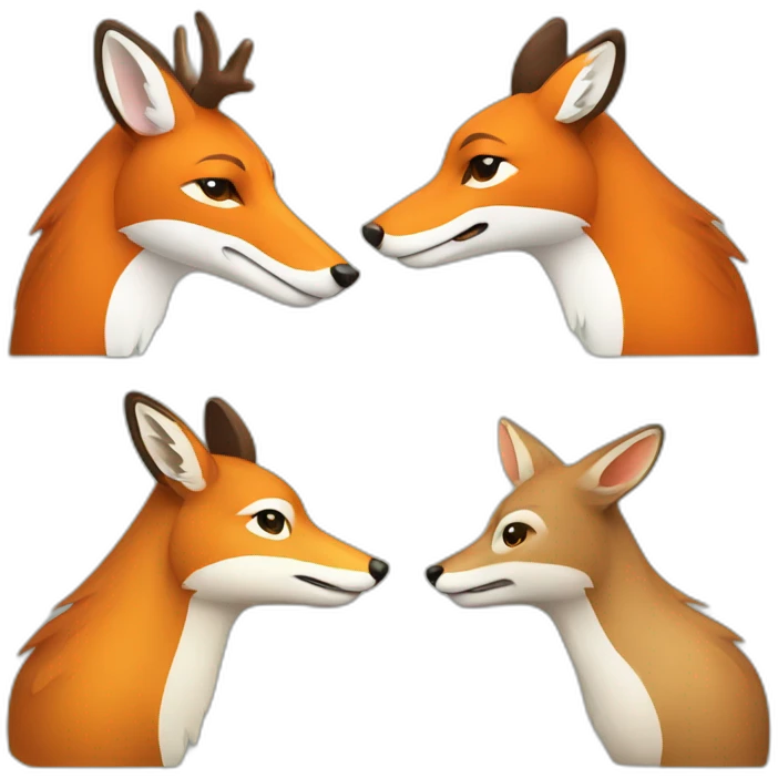 Handshake fox and deer  emoji