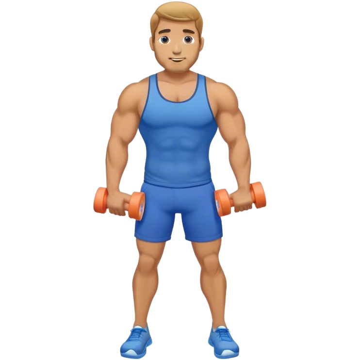 buff guy blue shorts using foam-roller emoji