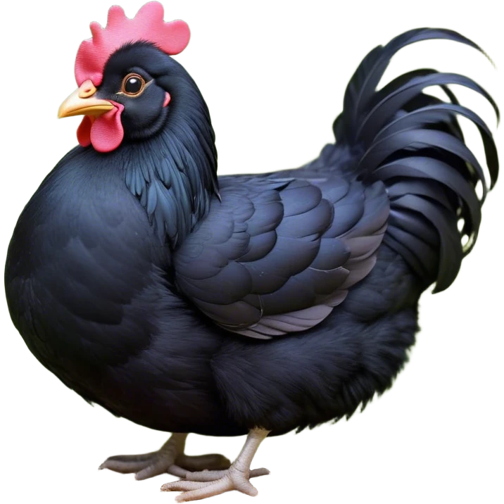 Meme-Worthy Cute Sleeping Black Chicken Portrait Emoji, Head resting peacefully with a contented smile, showcasing a delightfully compact build and a luxuriously soft black plumage, eyes shut in a serene, restful nap, Simplified yet hilariously adorable features, highly detailed, glowing with a soft, drowsy light, high shine, relaxed and utterly lovable, stylized with an air of playful laziness, bright and heartwarming, soft glowing outline, capturing the essence of a comically sleepy chicken, so meme-worthy it feels like it could instantly become the next viral sensation of adorable slumber! emoji