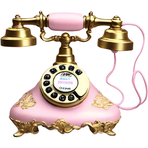 Vintage rococo Phone light pink emoji