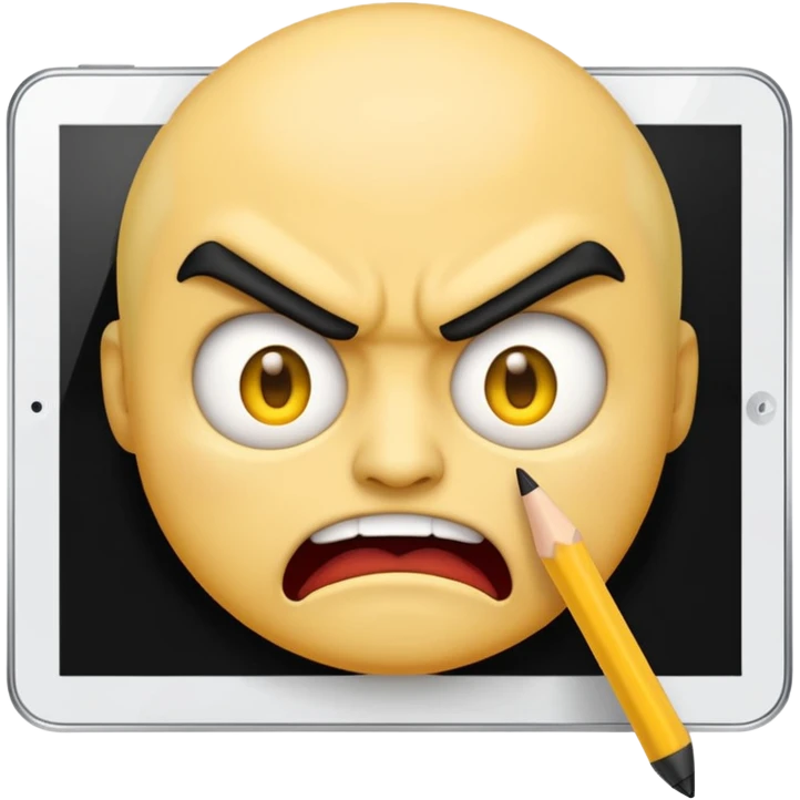 emoji drawind on tablet angry emoji