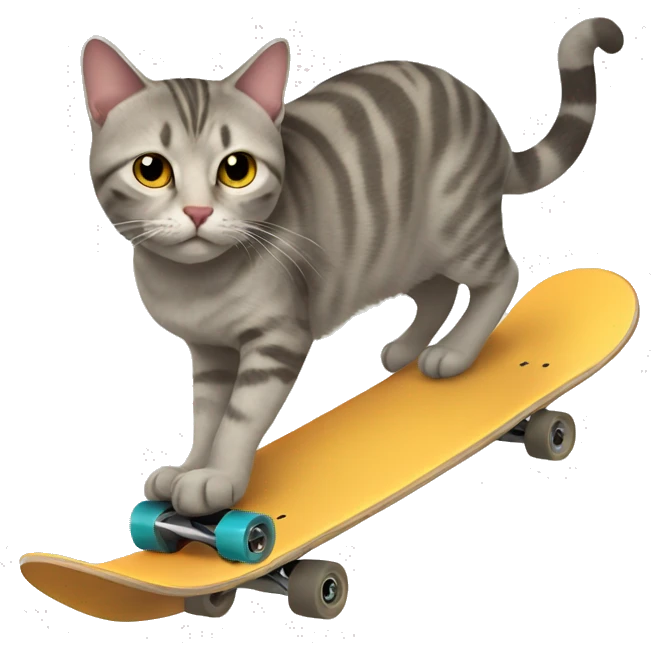 Cat in skateboard  emoji