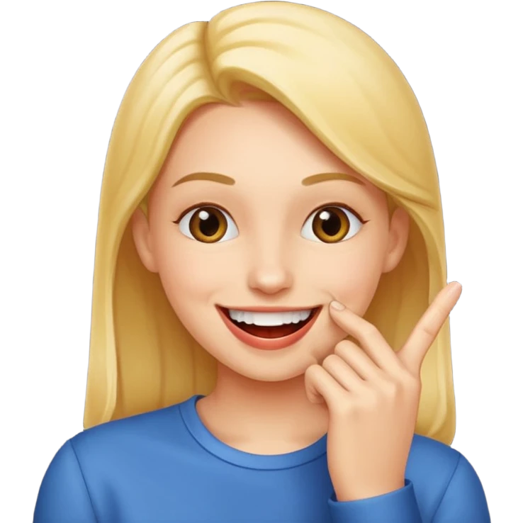 smily that is biting his finger after getting a compliment emoji