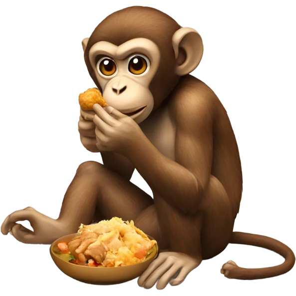 monkey eating chicken emoji