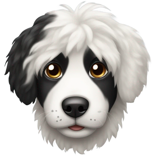 Black and white dog emoji