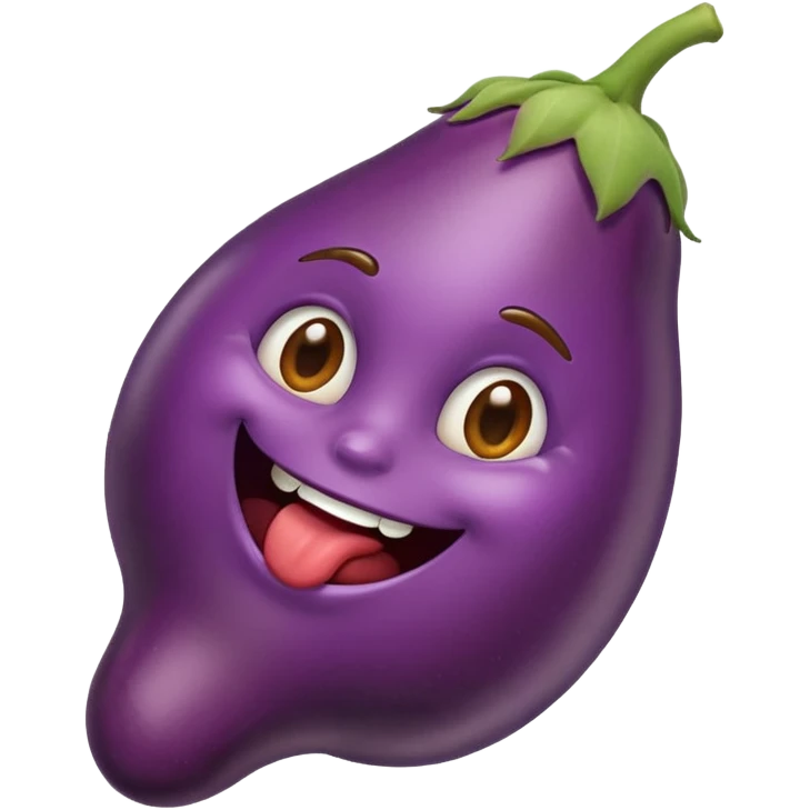 Emoji eating an Eggplant emoji