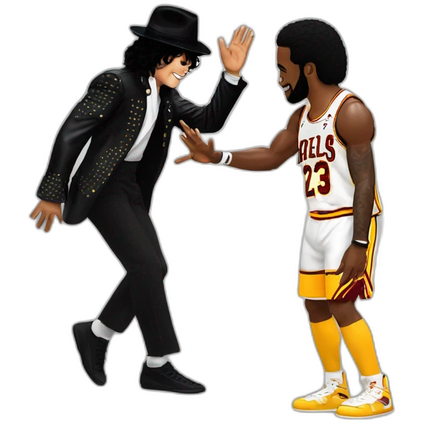 michael jackson high five with lebron james emoji