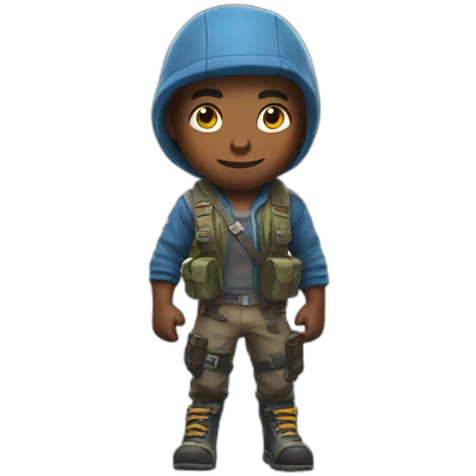 Boy playing fortnite emoji