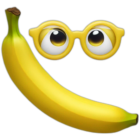 banana with eyes and glasses emoji