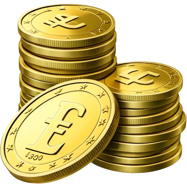 stack of euro coins and euro cash emoji
