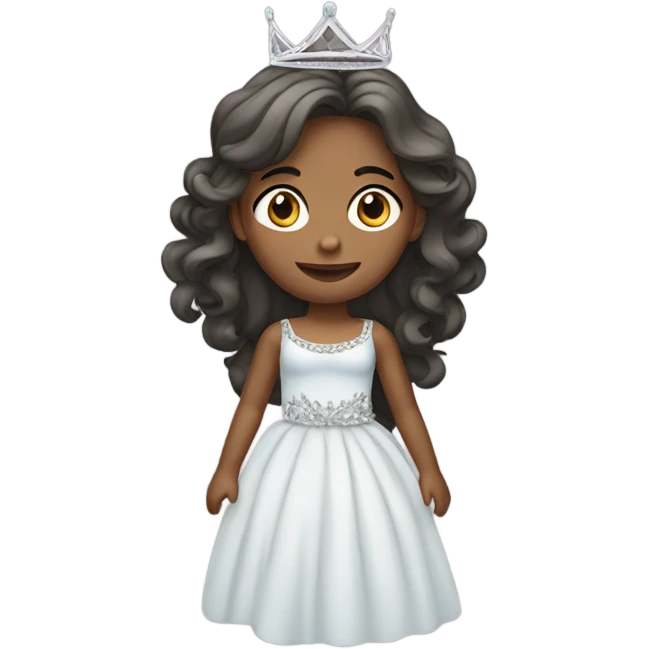 girl in dress with tiara long hair  emoji