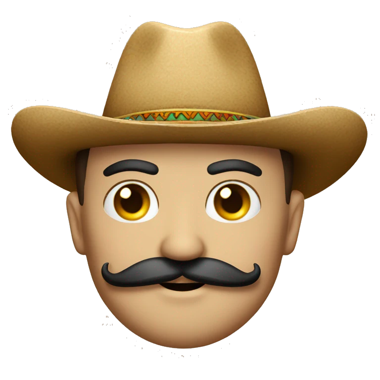 señor con bigote y sombrero emoji